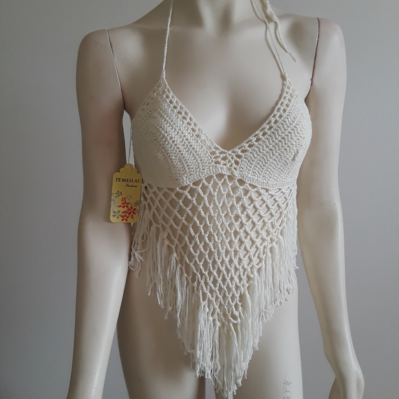 Temeilai Tops - Crotchet Crop Top